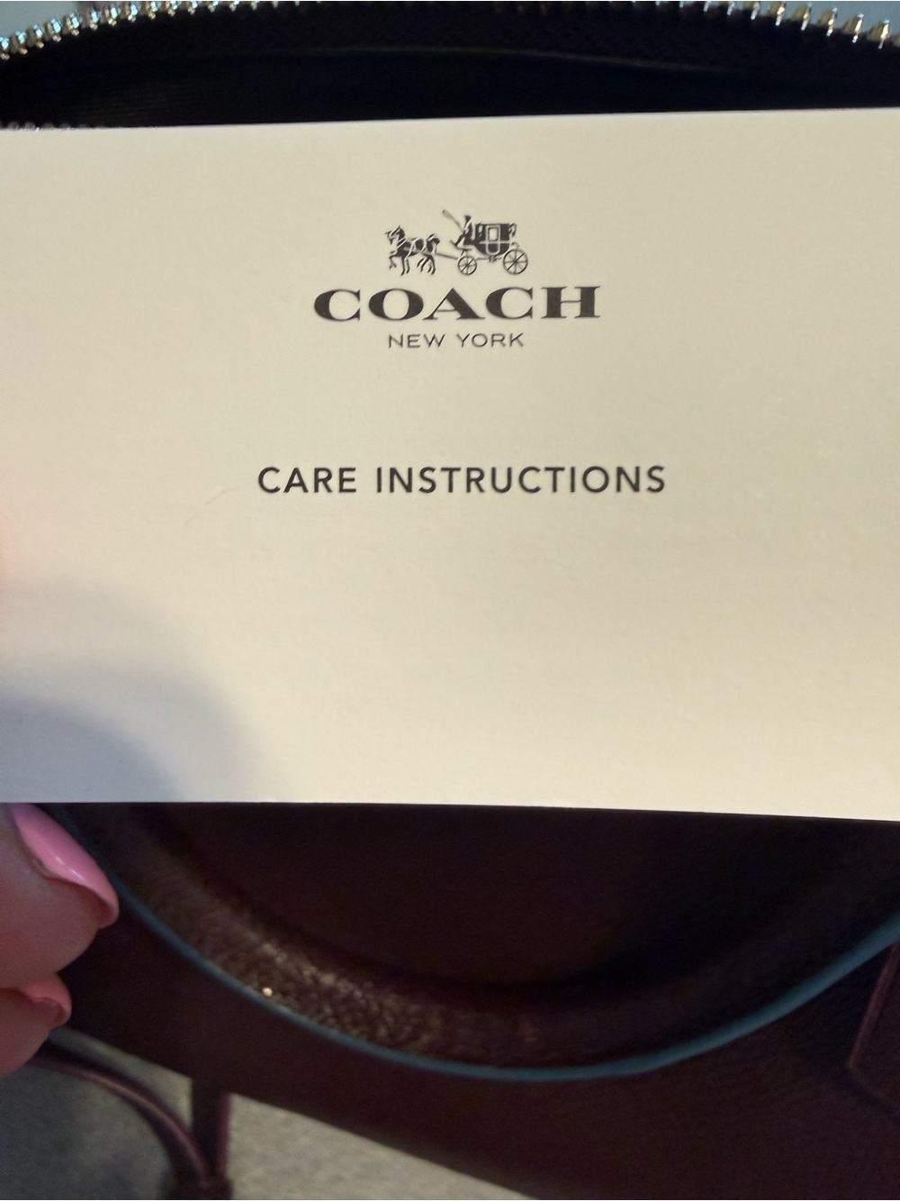 Coach Leather Satchel in Deep Merlot with Pink Piping - Picture 5 of 12
